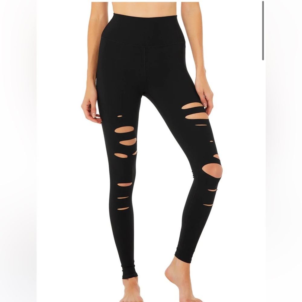 Alo high waisted ripped warrior leggings